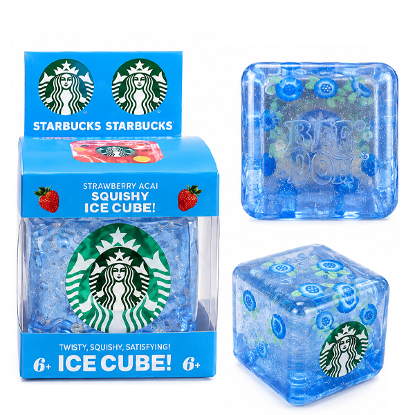 1 Pc of Ice Cube Squishy Toy, Ocean Cube Stress Ball, Square Sensory Fidget Toy for Adults & Teens, Soft Squeeze Stress Relief Ball, Anxiety Relief Desk Toy, Snowflake Gel Toy