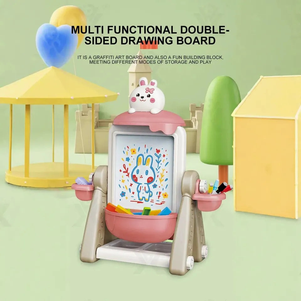 2-in-1 Brilliant Children's Drawing Board & Brick Toy