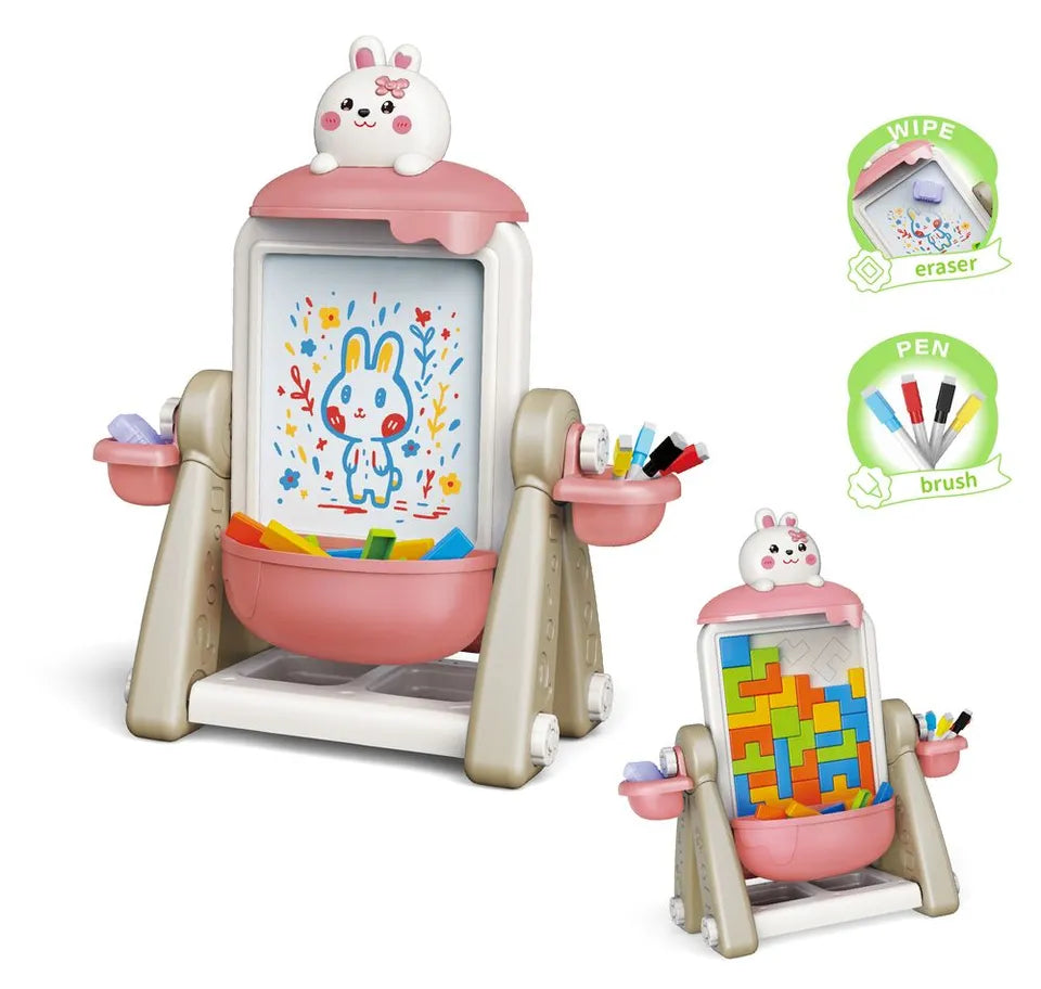 2-in-1 Brilliant Children's Drawing Board & Brick Toy