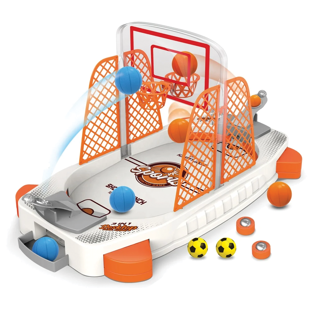3-in-1 Tabletop Sports Game Basketball, Football & Ice Hockey for Kids, 2 Players