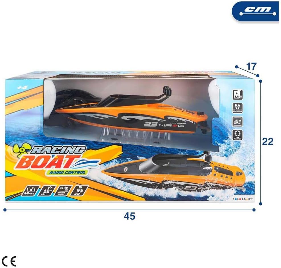 31 cm Long Racing RC Boat for Kids Remote Control Speed Boat, 2.4GHz, 35–40m Range