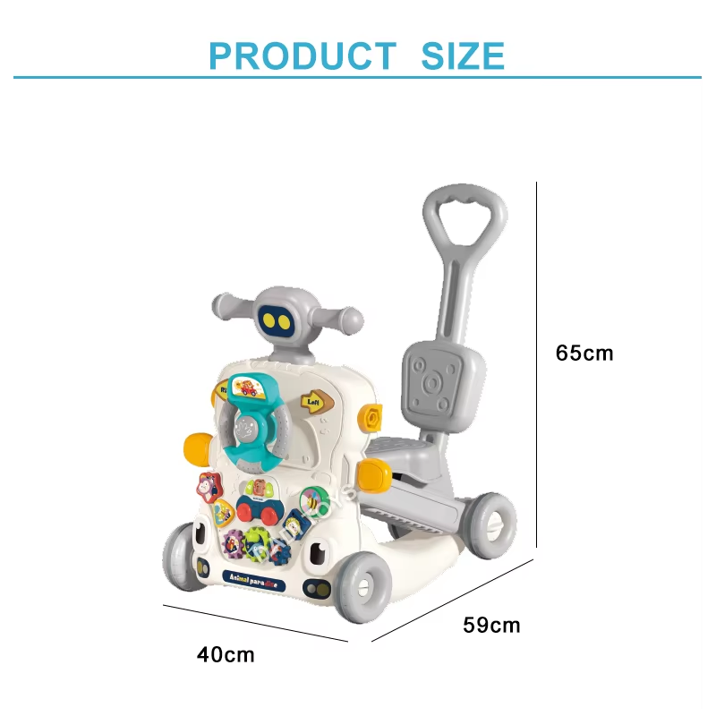 6-in-1 Baby Activity Walker Ride-On & Scooter with Music and Interactive Play for Toddlers