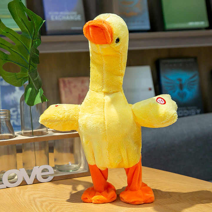 158 Songs Electric Yellow Duck Plush Toy Singing, Dancing & Walking Interactive Toy for Kids