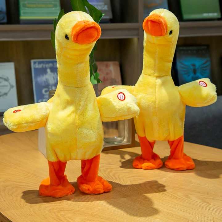 158 Songs Electric Yellow Duck Plush Toy Singing, Dancing & Walking Interactive Toy for Kids