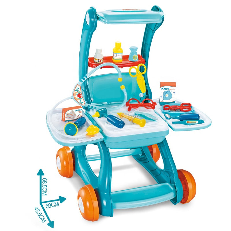 3‑in‑1 Educational Doctor Toy Set Pretend Play Medical Cart & Tools