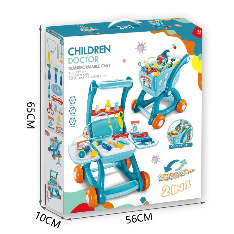 3‑in‑1 Educational Doctor Toy Set Pretend Play Medical Cart & Tools
