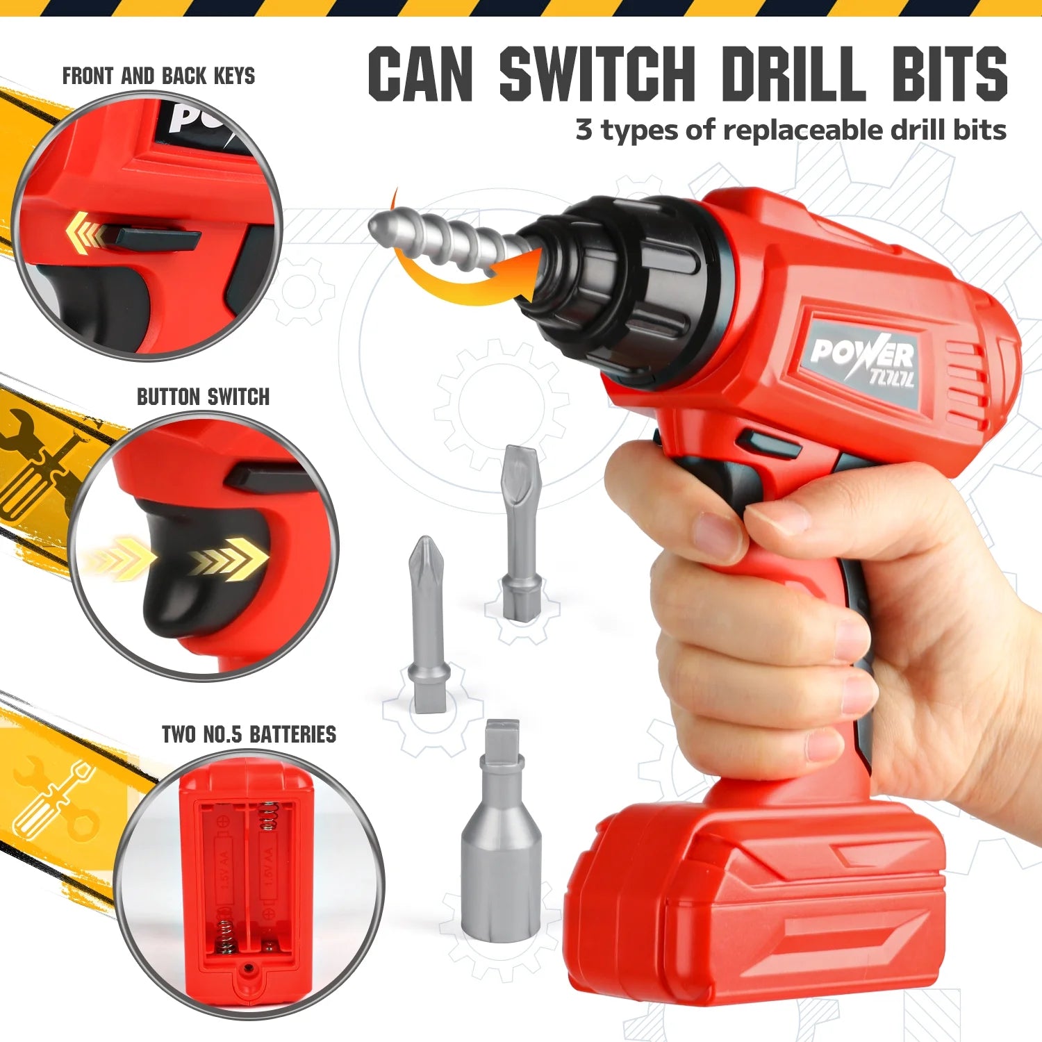 41-Piece Kids Tool Bench with Electric Drill STEM Toddler Workbench Toy for Ages 3+