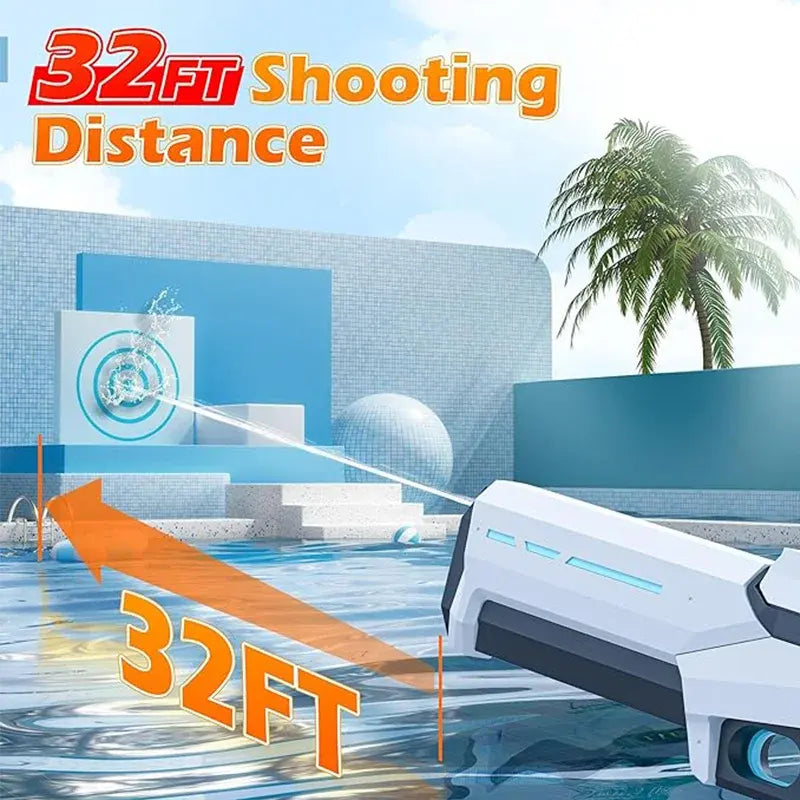 42cm High-Pressure Electric Water Gun for Adults & Kids – Automatic Water Absorption