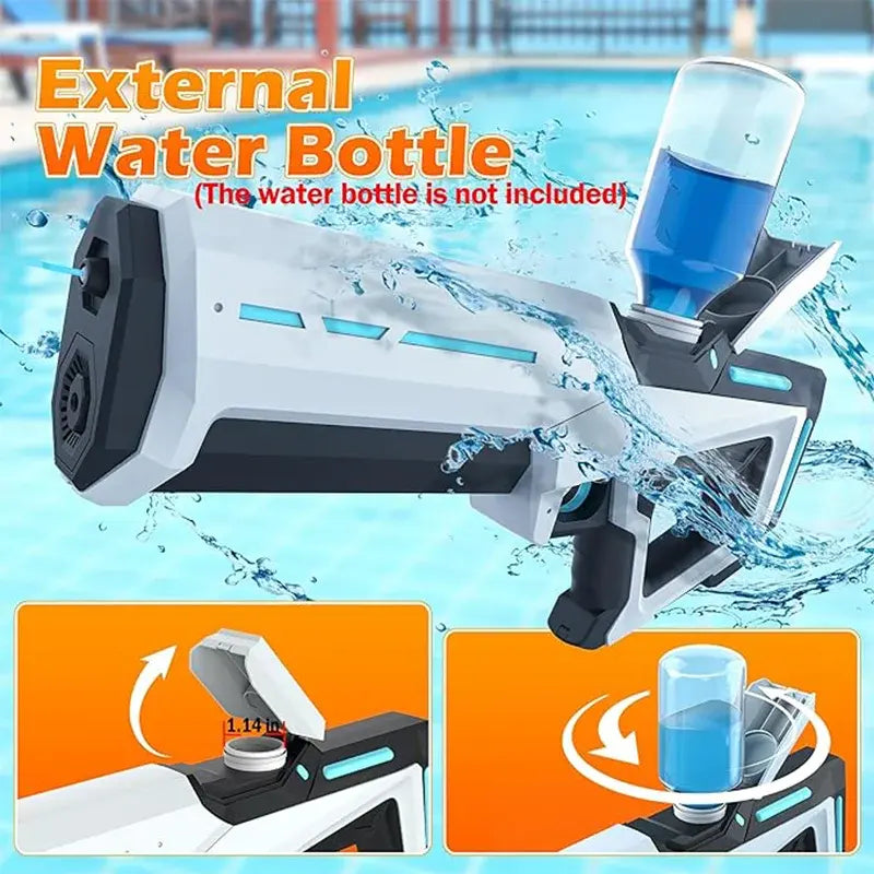 42cm High-Pressure Electric Water Gun for Adults & Kids – Automatic Water Absorption