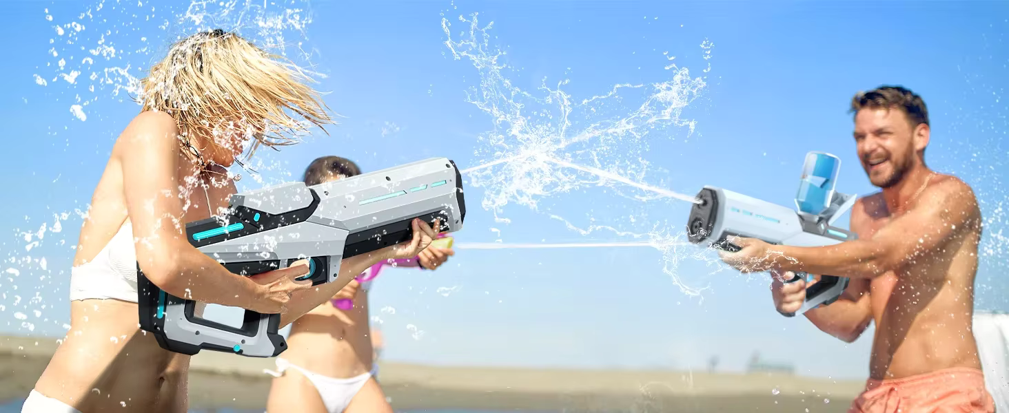 42cm High-Pressure Electric Water Gun for Adults & Kids – Automatic Water Absorption