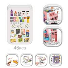 46 Piece Kids Supermarket Counter Set with Cashier, Coffee Machine, Lights & Sounds