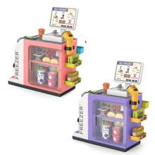 46 Piece Kids Supermarket Counter Set with Cashier, Coffee Machine, Lights & Sounds