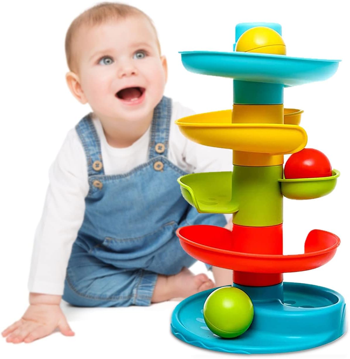 4 Tier Ball Drop Tower Educational Toy for Toddlers Ages 1-4