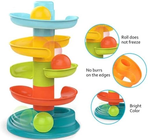 4 Tier Ball Drop Tower Educational Toy for Toddlers Ages 1-4