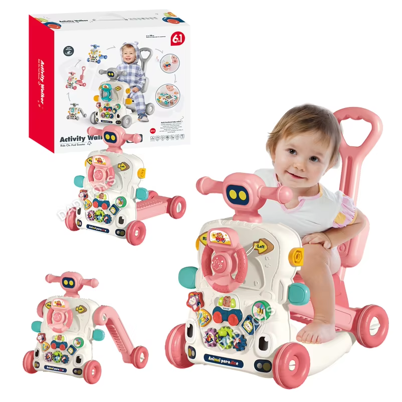6-in-1 Baby Activity Walker Ride-On & Scooter with Music and Interactive Play for Toddlers