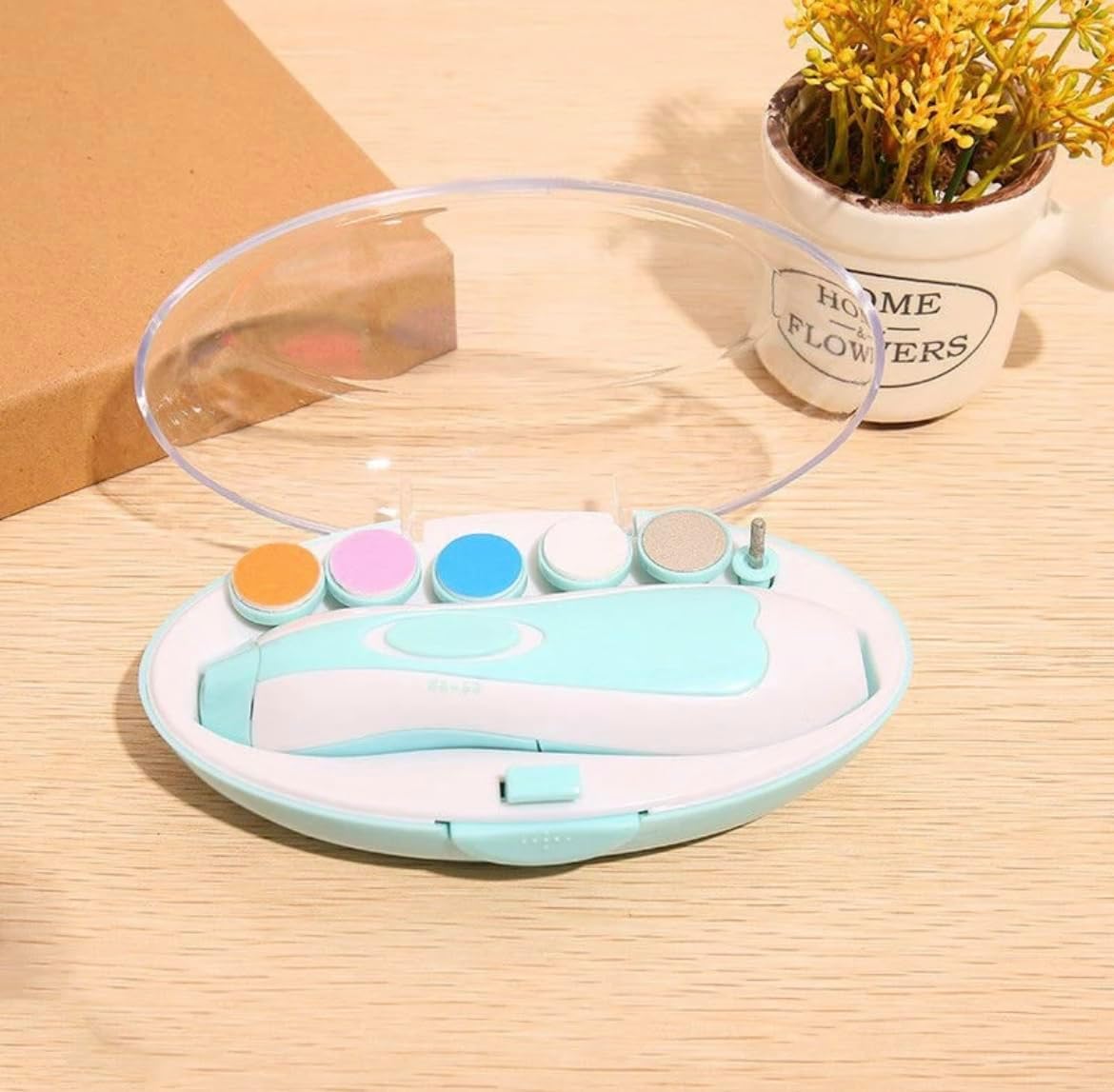 6-in-1 Electric Baby Nail Trimmer Set Safe Nail File & Clippers for Newborns & Toddlers