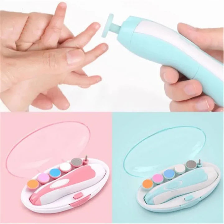 6-in-1 Electric Baby Nail Trimmer Set Safe Nail File & Clippers for Newborns & Toddlers