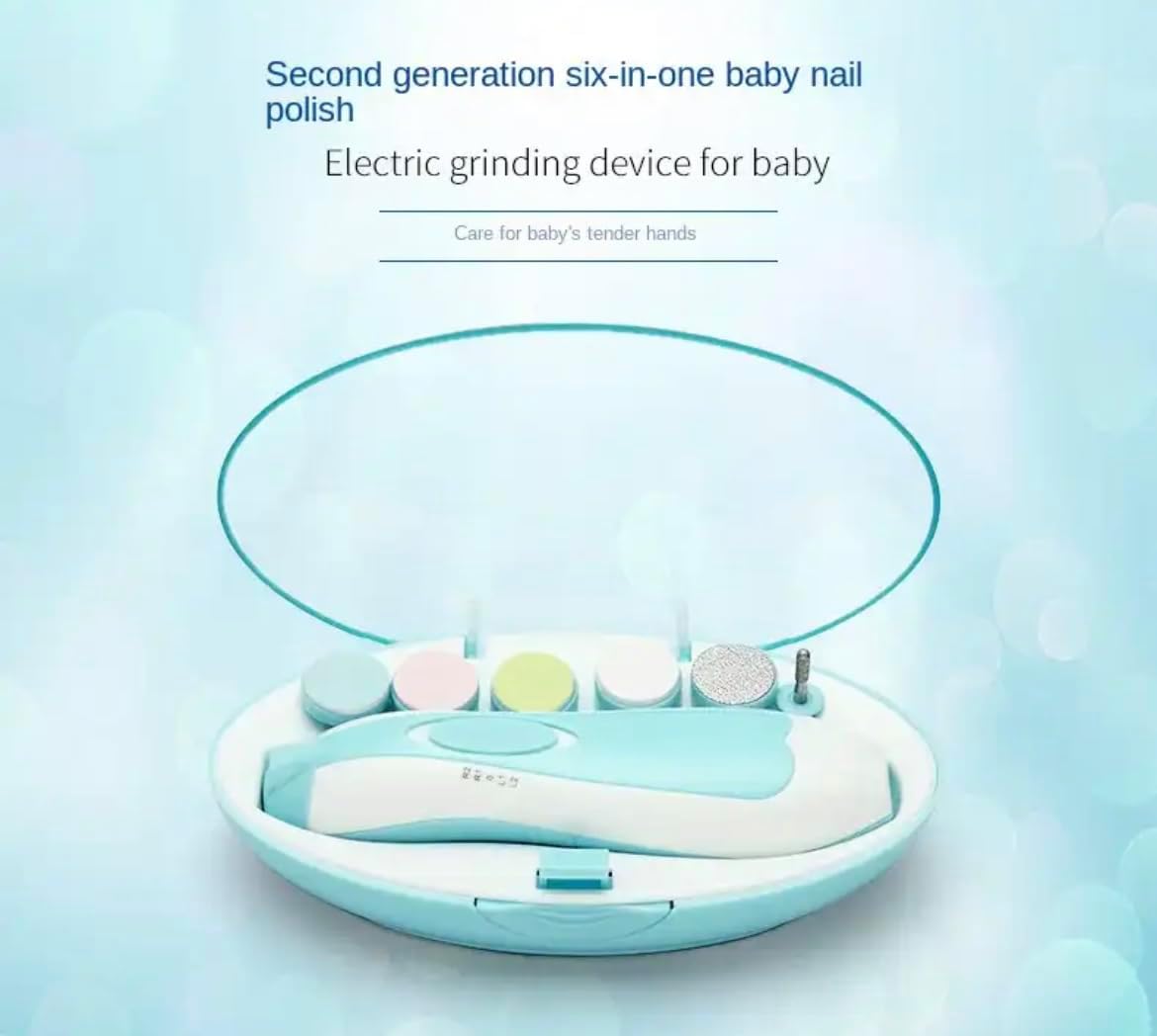 6-in-1 Electric Baby Nail Trimmer Set Safe Nail File & Clippers for Newborns & Toddlers