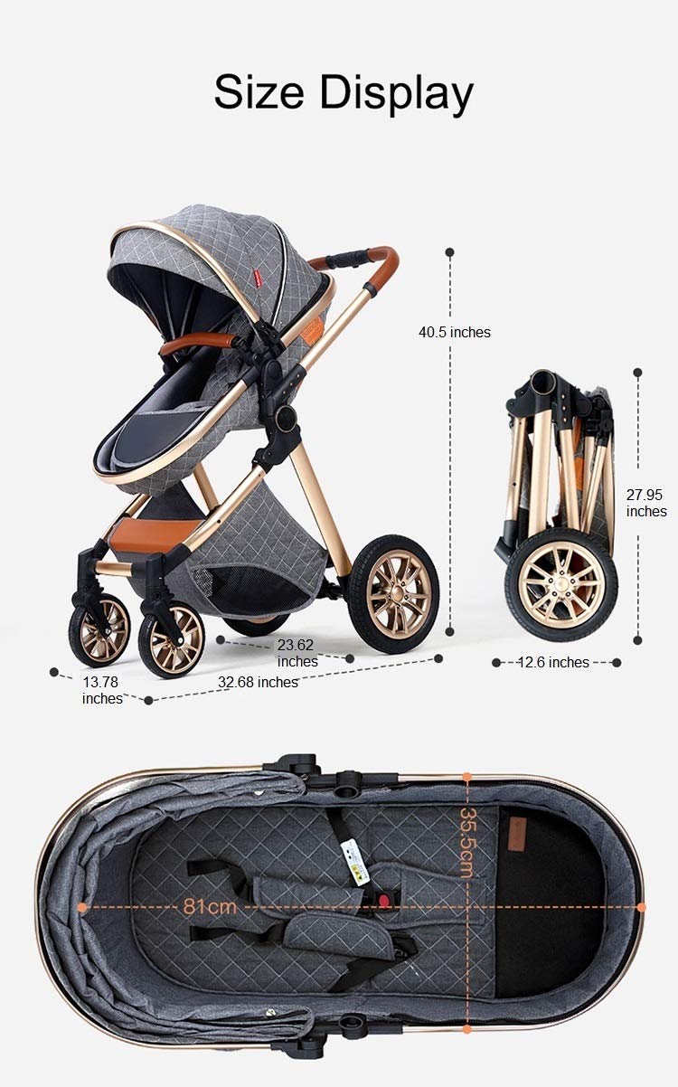 Set of 2 Multi-functional baby stroller 360-degree rotation and baby Car Seater