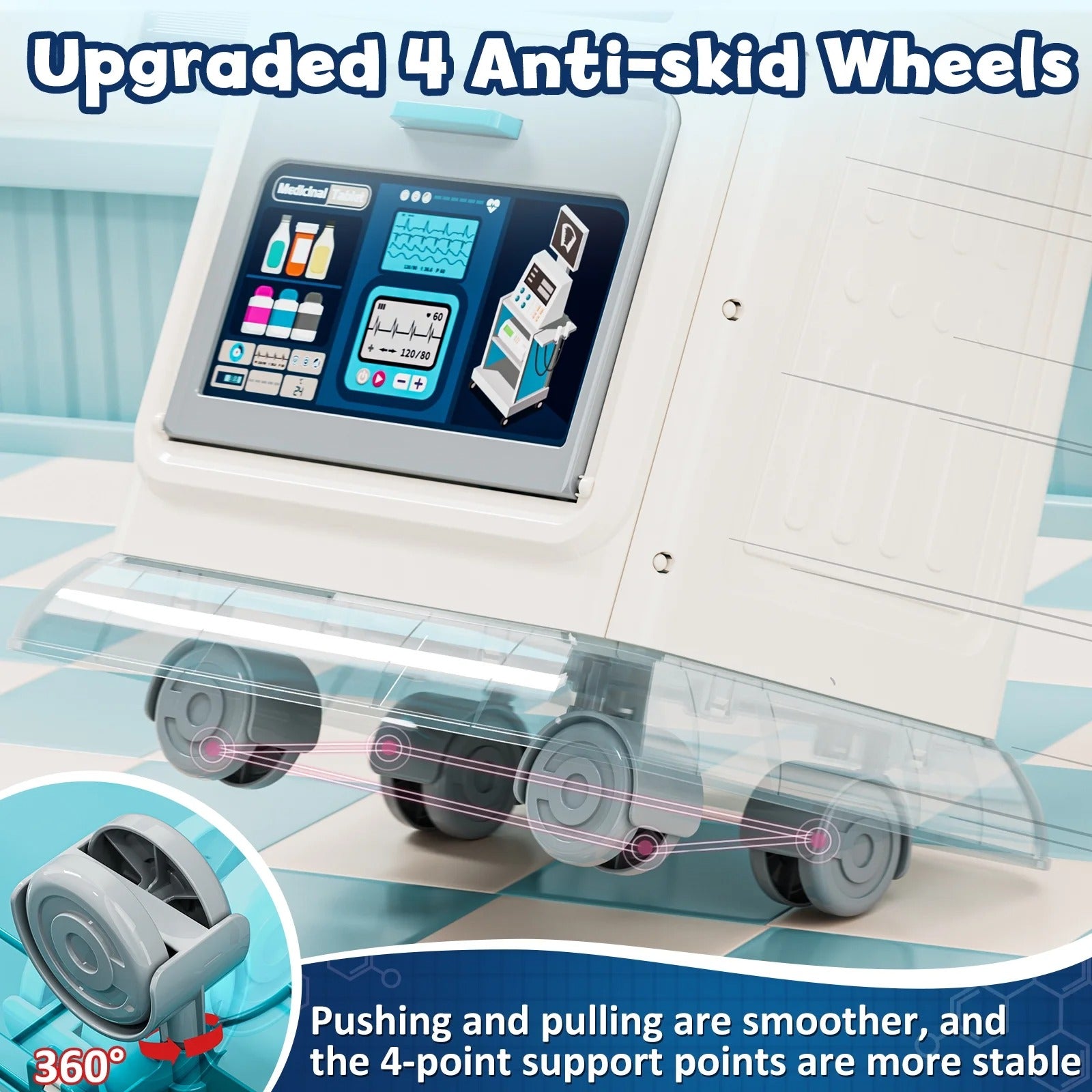 Kids Doctor Kit with Light & Sound Mobile Medical Station Pretend Play Set