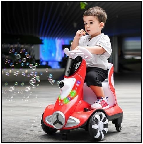 6V Kids Electric Ride-On Car with Bubble Function 2 in 1 Remote Control and Manual