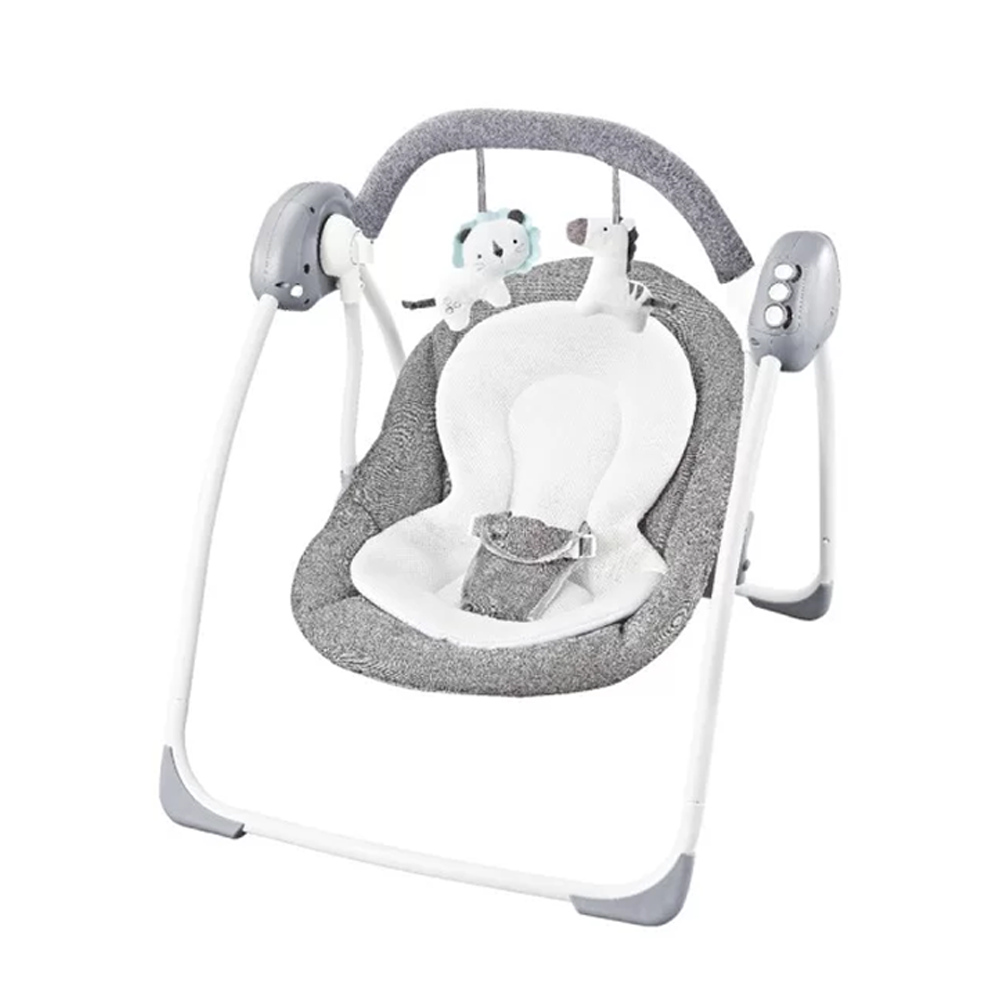 Electric Baby Relaxer with Removable Toy Bar, Animal Toys, Music, and Swing Function