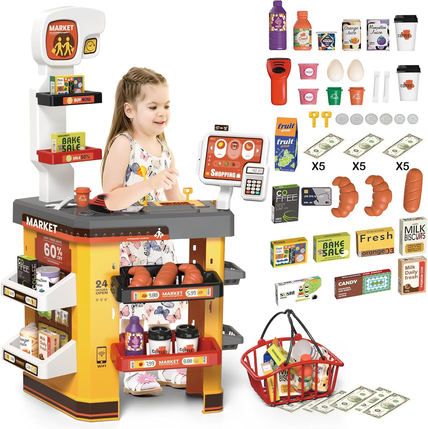 Little Angel Portable Supermarket Playset - Fun Educational Toy for Kids