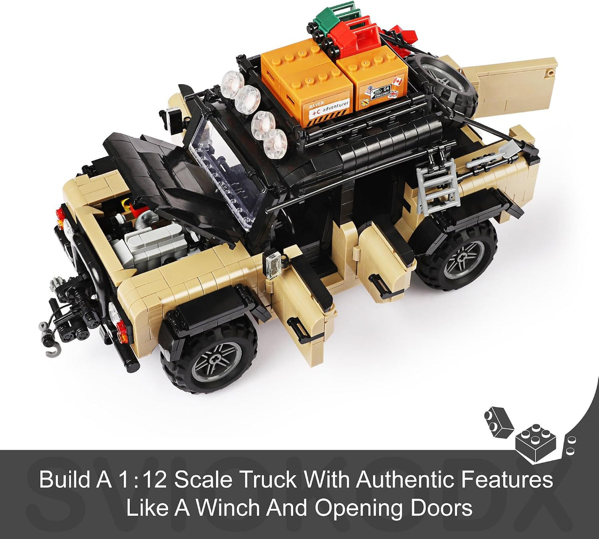 1:12 Off-Road Car Building Blocks 1613-Piece Engineering Model Kit