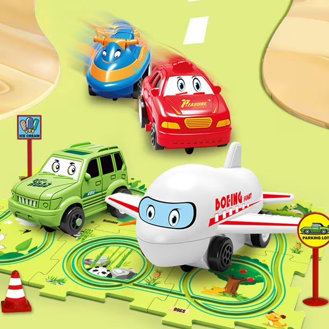 C Type 25-Piece Diy Track Construction Set Electric Puzzle Racer Car