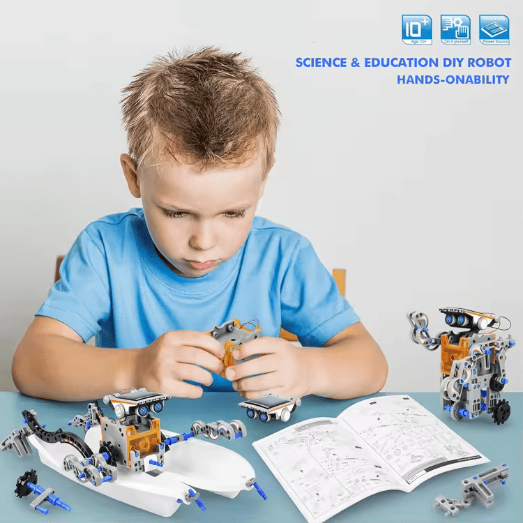 Assembling education 12 in 1 stem solar robot kit toys building science stem robot toy