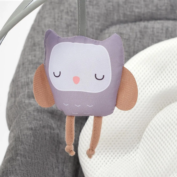 Baby Bouncer, Grey 0m+ Portable with Calming Vibration