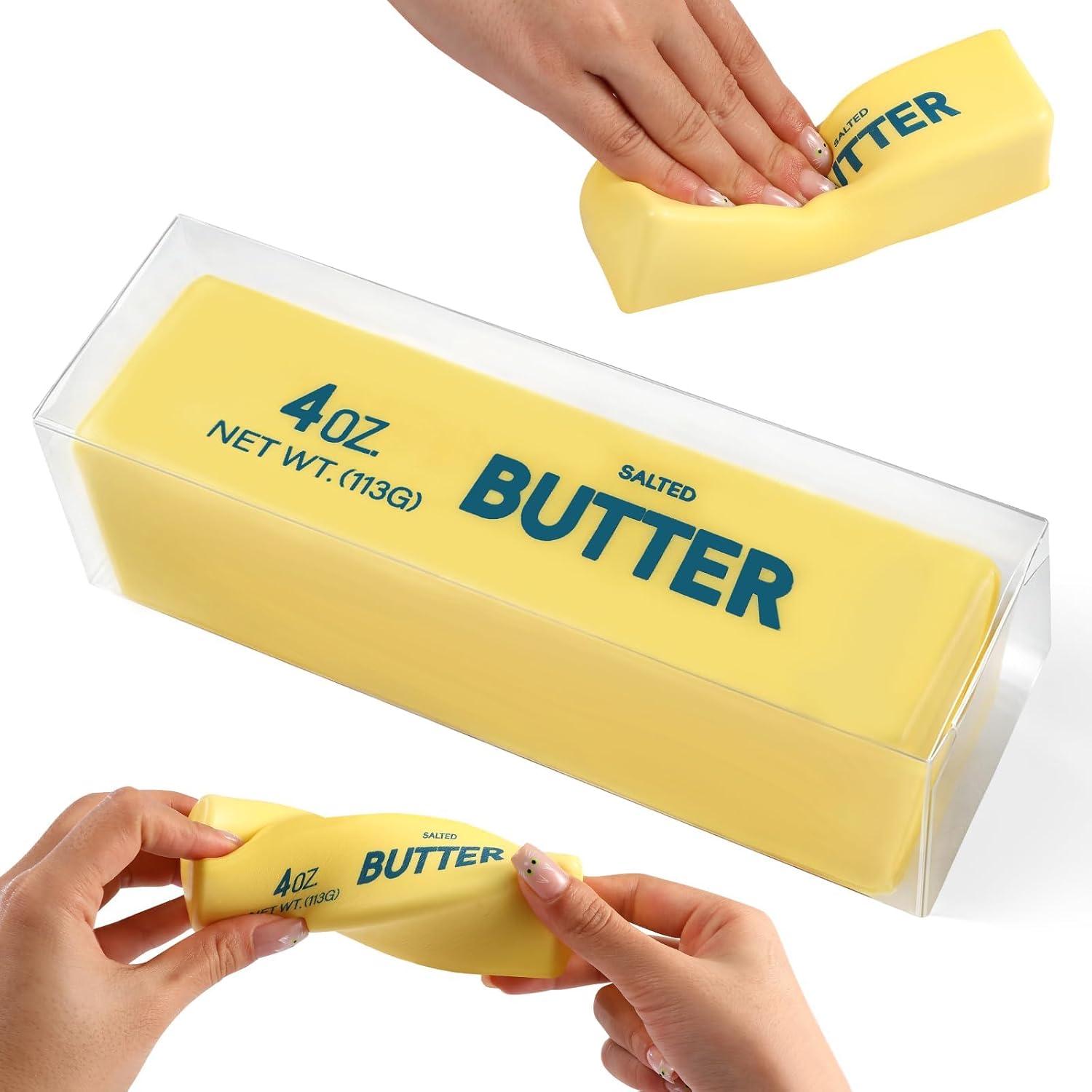 Butter Squeeze Toy, Realistic Butter Stick Squishy, Slow Rising Stress Ball, Soft PU Fidget Toy for Adults, Sensory Desk Toy for Office & School, Stress Relief Novelty Gift
