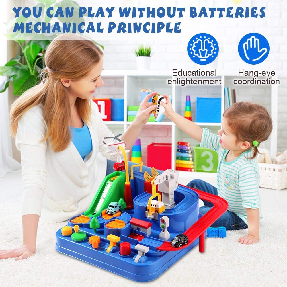 Car Adventure City Rescue Toy Set Educational Racing Toy with 2 Mini Cars