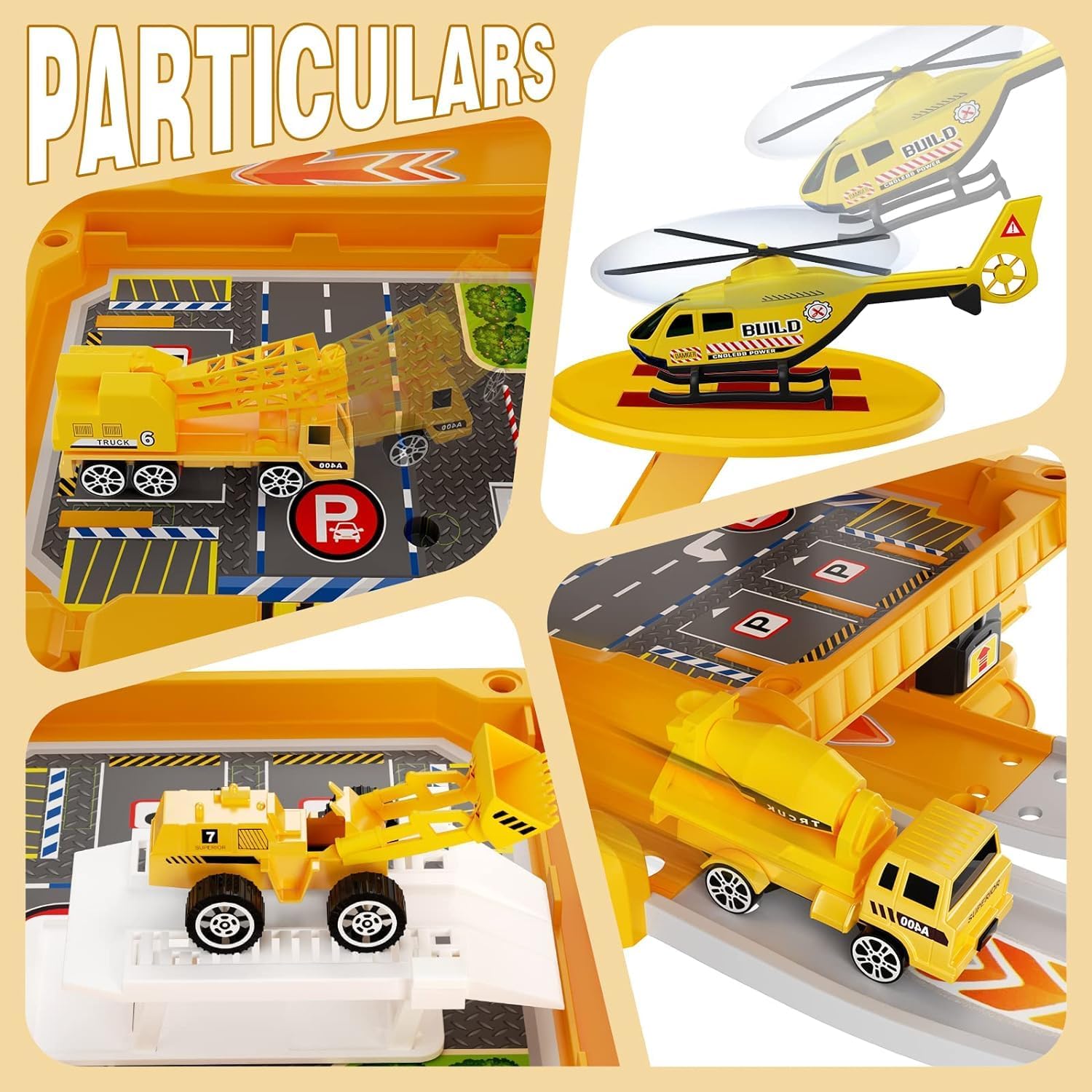 City Ultimate Garage Playset Electric Elevator, Race Car Ramp, Parking Garage Toy for Kids 3+, Includes 3 Cars & Map