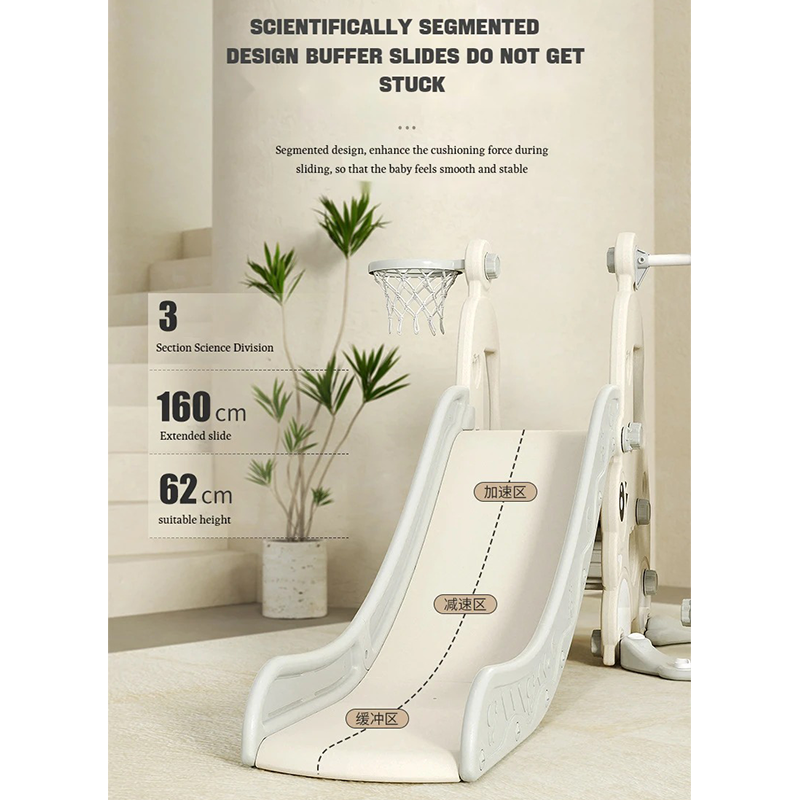 Compact Indoor Plastic Slide & Swing Set for Kids Playset for Toddlers