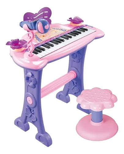 37-Key Kids Electronic Piano Keyboard with Microphone & Stool