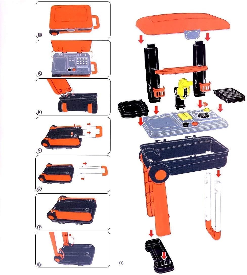 Deluxe Kids Tool Kit with Rolling Suitcase  2-in-1 Pretend Play Set