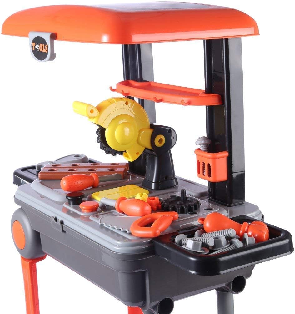 Deluxe Kids Tool Kit with Rolling Suitcase  2-in-1 Pretend Play Set