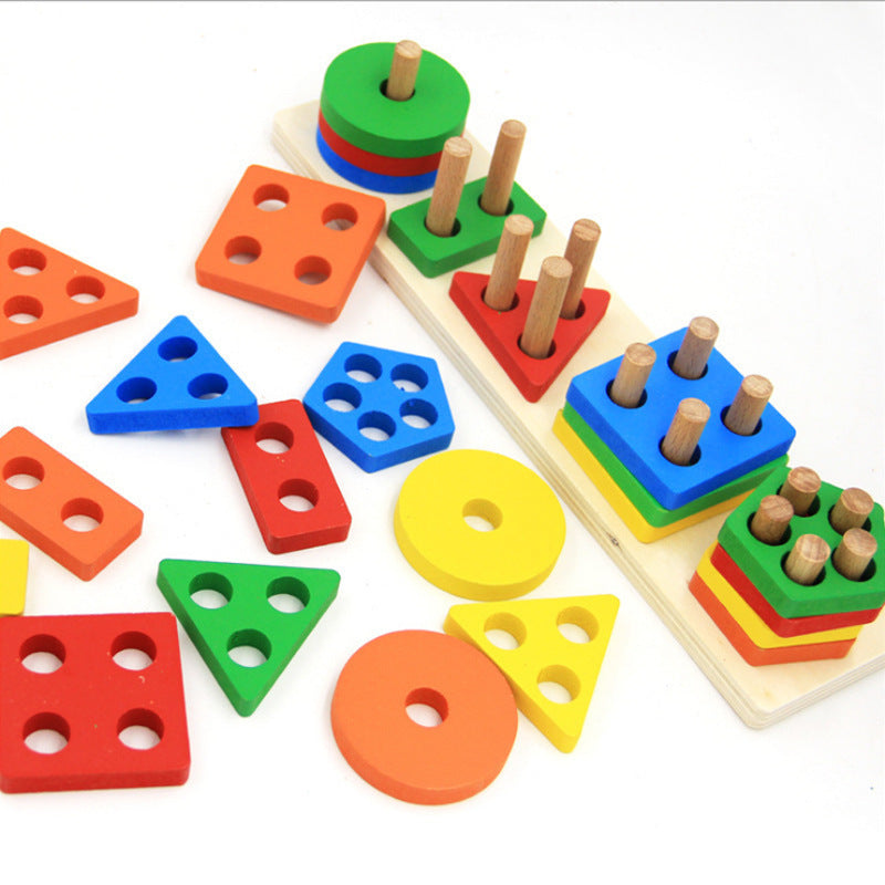Educational Wooden Sorting and Stacking Toys for Toddlers