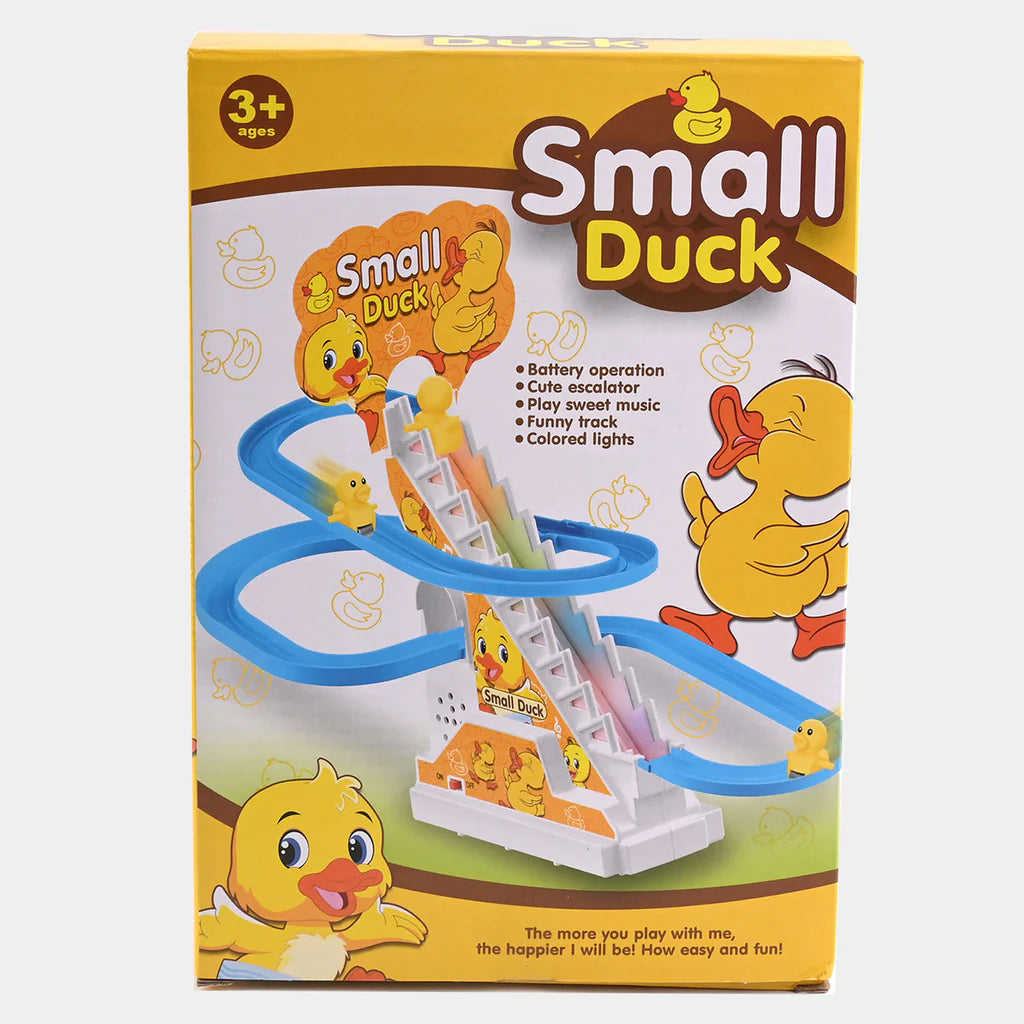 Electric Climbing Duck Toy Set Musical Stair Climbing Ducks with Lights & Track