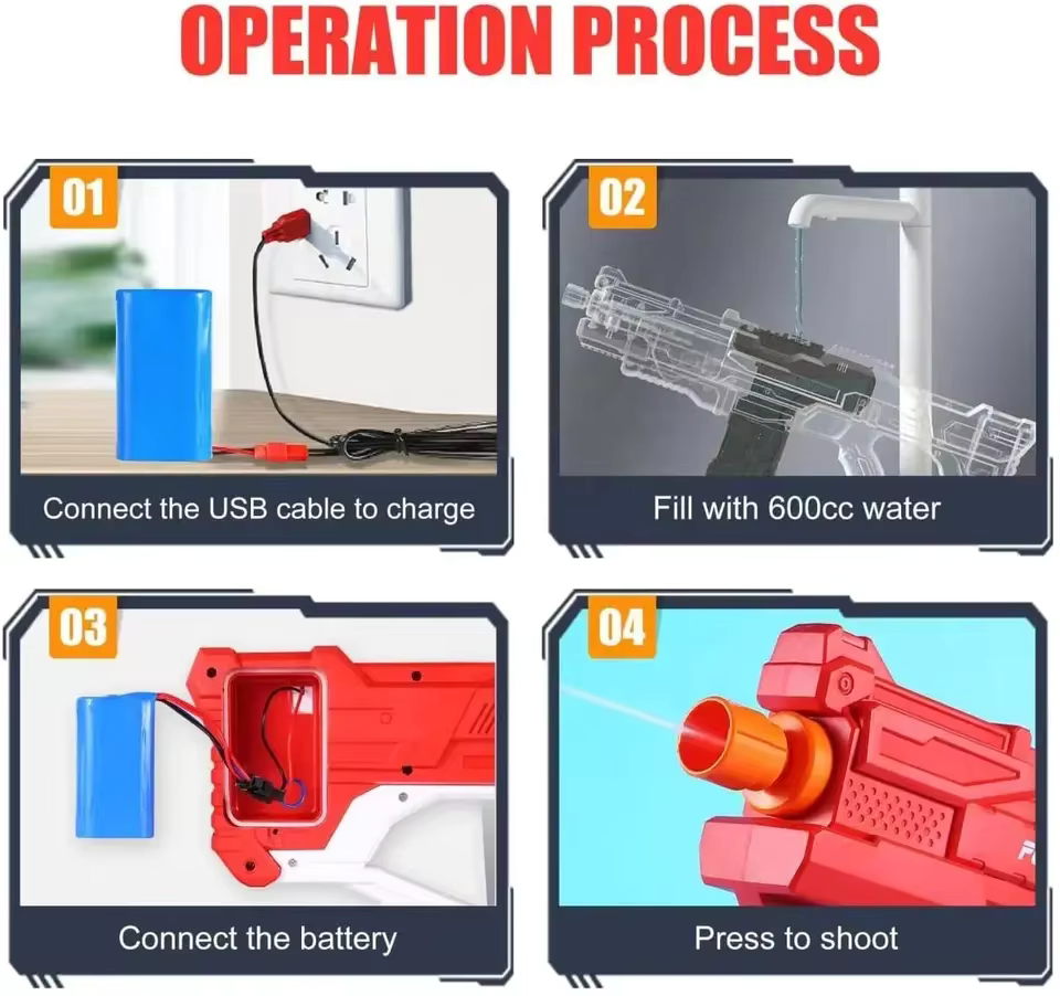 Long Range Electric Water Gun Toy Fully Automatic Blaster for Kids