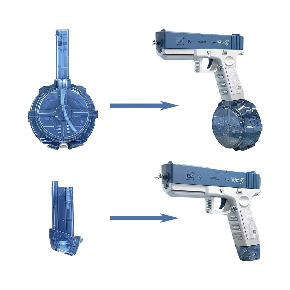 Electric Water Pistol Toy 32-Foot Range One-Handed Operation for Pool & Beach Fun