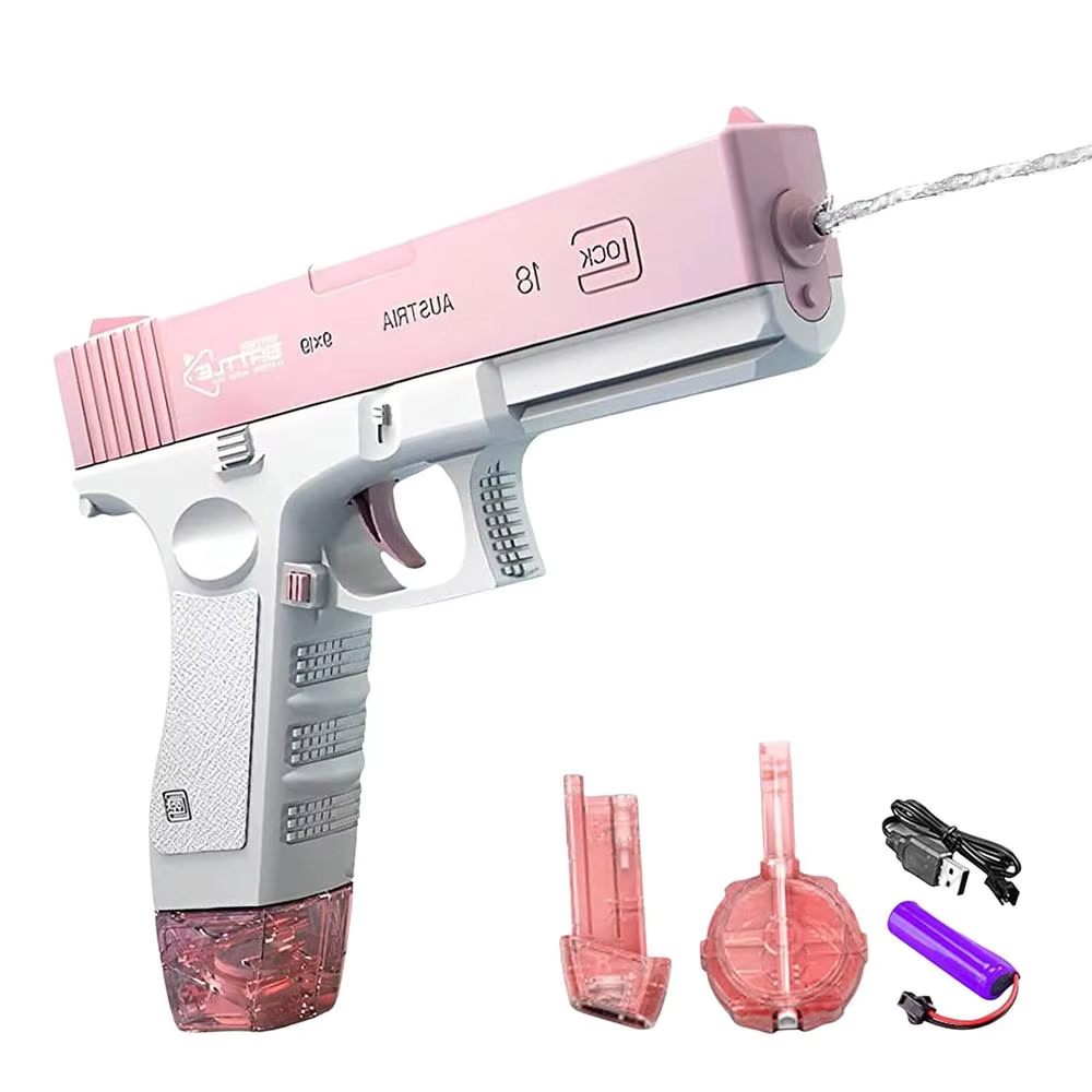 Electric Water Pistol Toy 32-Foot Range One-Handed Operation for Pool & Beach Fun