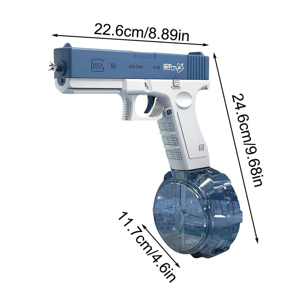 Electric Water Pistol Toy 32-Foot Range One-Handed Operation for Pool & Beach Fun