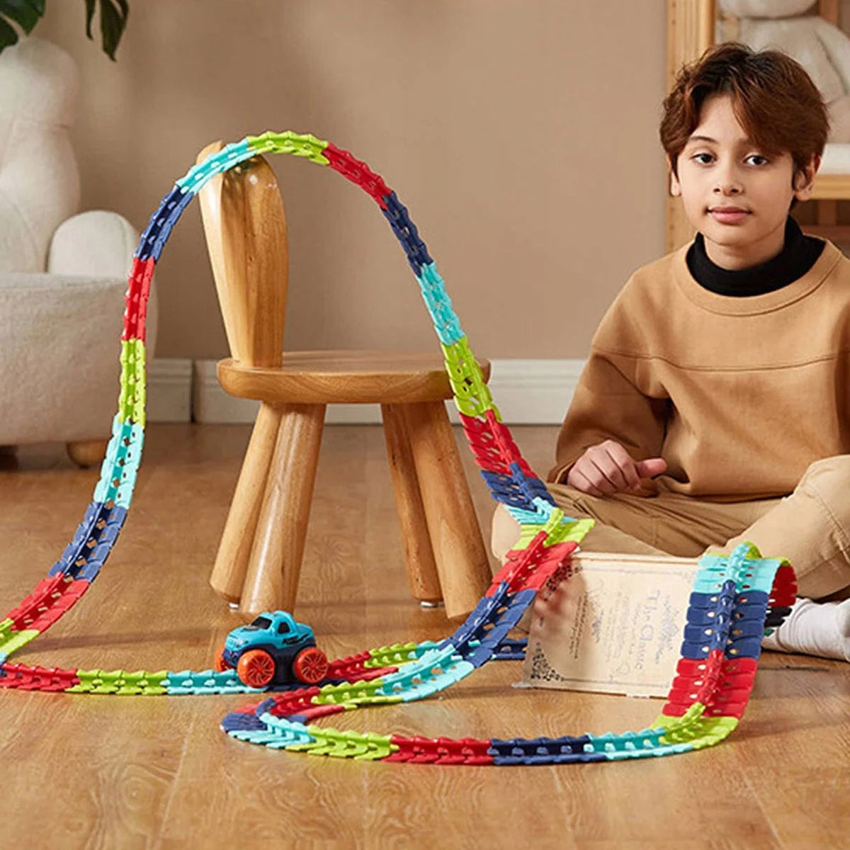 Flexible race track toy