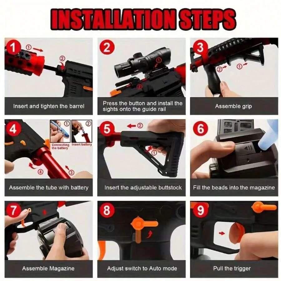 Gel Ball Blaster Toy Gun for Kids Long-Range, Automatic & Manual Modes