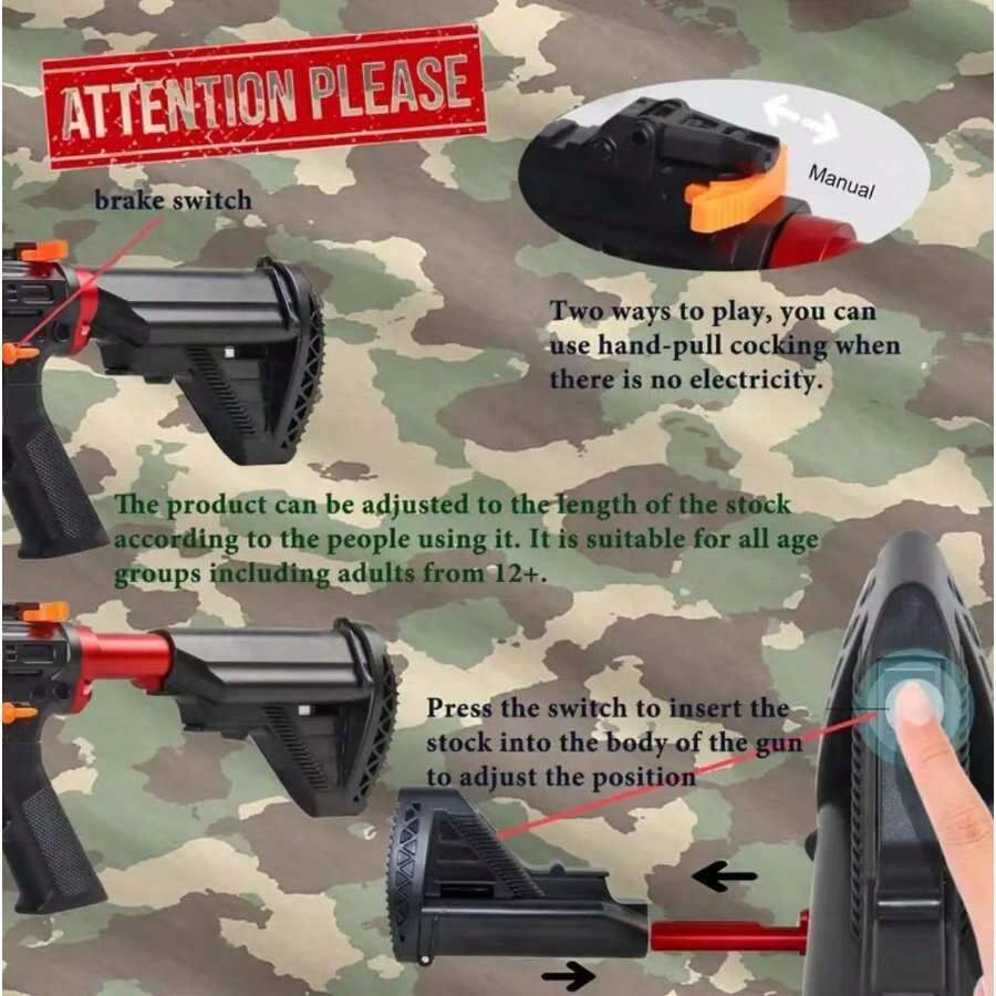 Gel Ball Blaster Toy Gun for Kids Long-Range, Automatic & Manual Modes