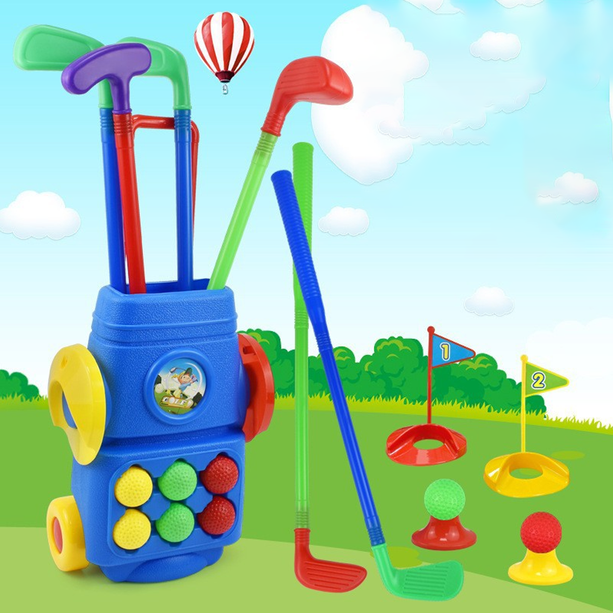 Kids Golf Club Set with Cart Fun Sports Toy for Boys & Girls