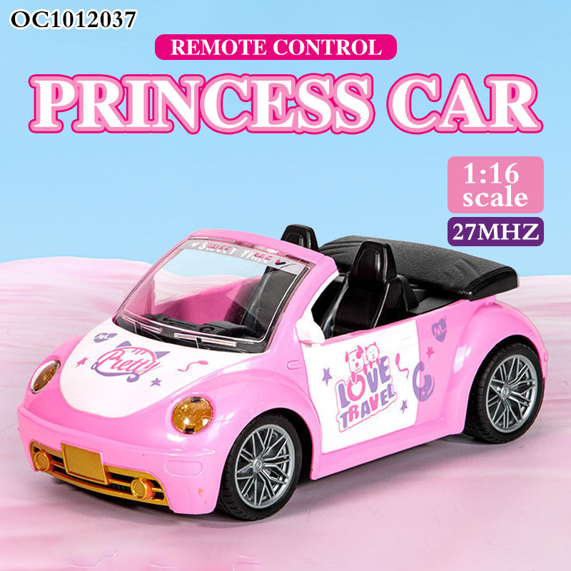 Cute Pink 1:16 RC Car with Doll 4CH Remote Control Girls Toy