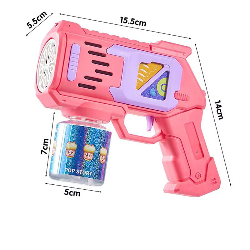 Automatic LED Bubble Gun Toy Light Up Bubble Machine for Kids